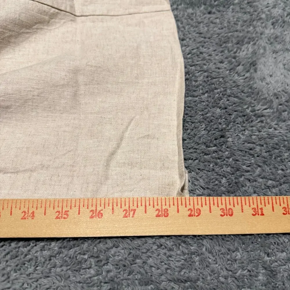 Banana Republic Wide Leg Pants Womens 6 Petite Cream Linen Blend High Rise